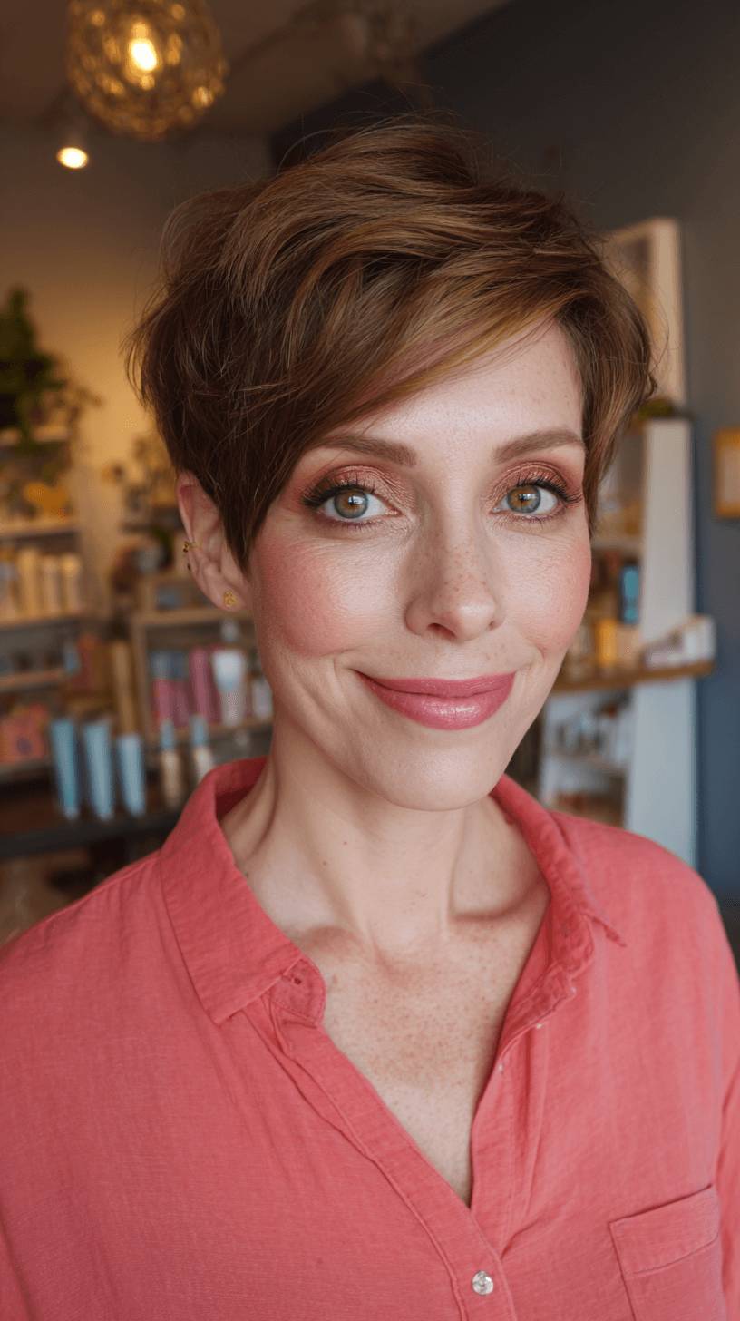 Textured Side-Swept Pixie with Soft Layers