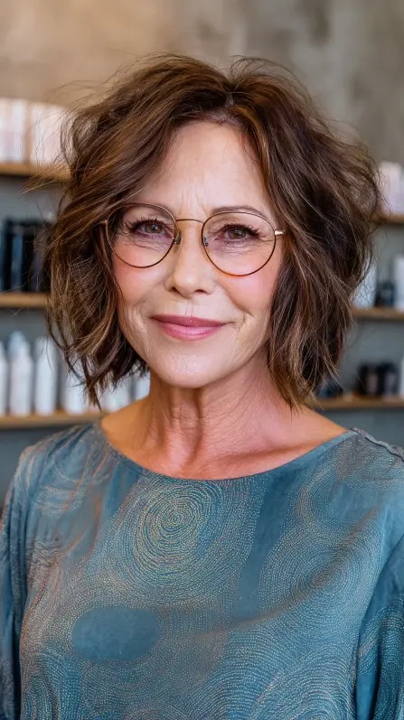Textured Wavy Lob with Soft Layers