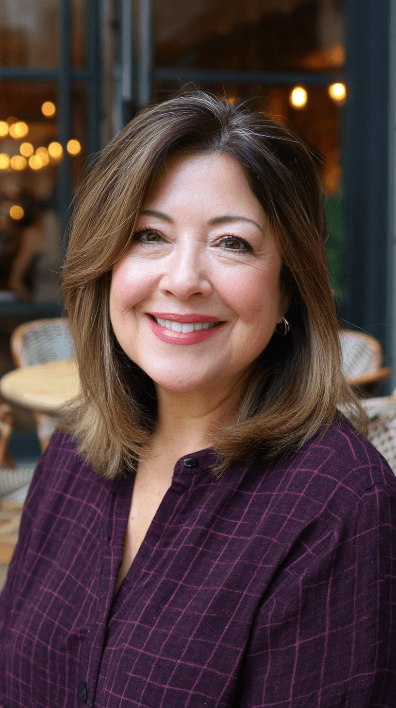 Warm Medium-Length Layered Cut with Subtle Highlights