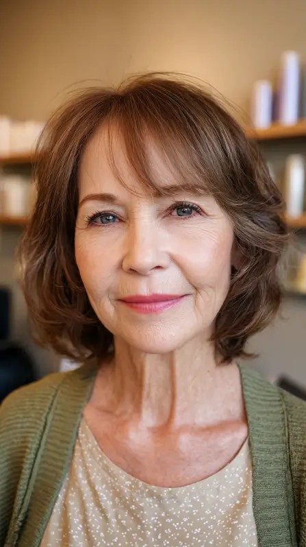 Charming Light Brown Textured Bob with Soft Layers