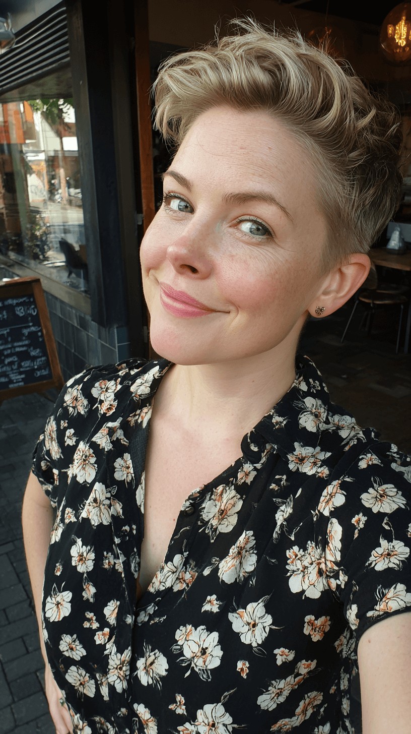 Textured Short Crop with Playful Volume