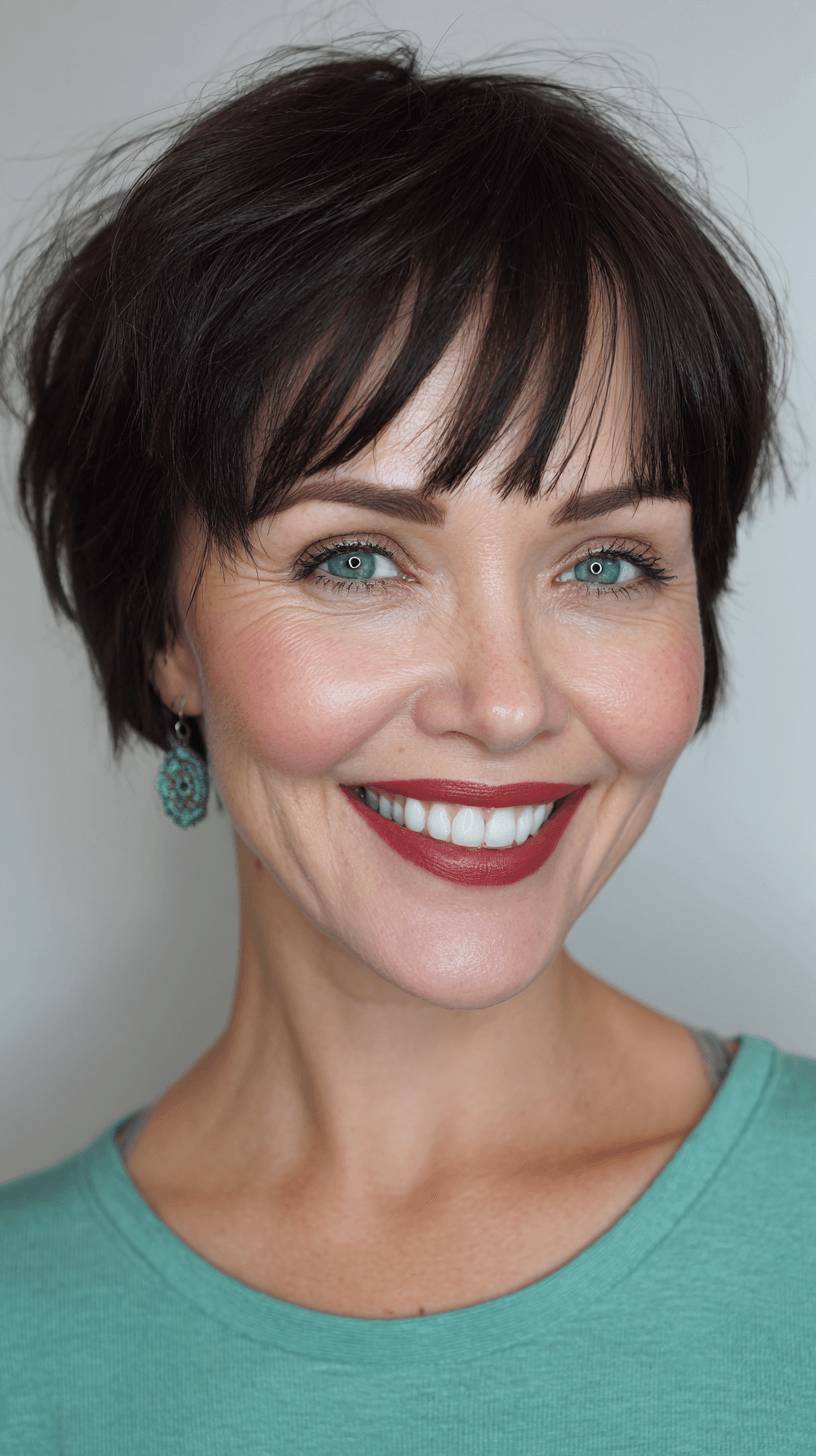 Chic Textured Bob with Soft Fringe