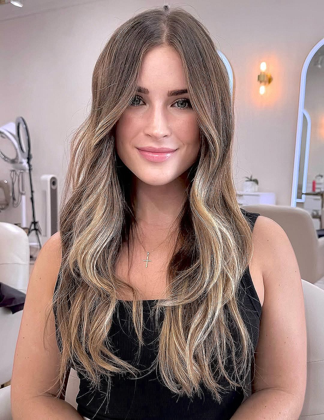 Beautiful Light Brown with Blonde Balayage Waves