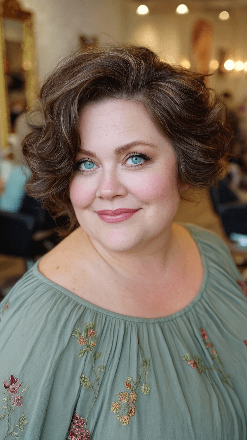 Charming Curly Bob with Soft Volume