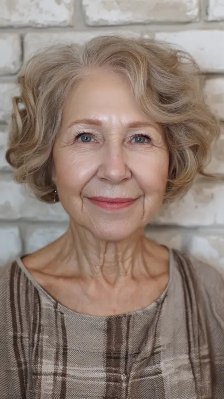 Charming Light Brown Textured Curls with Soft Volume
