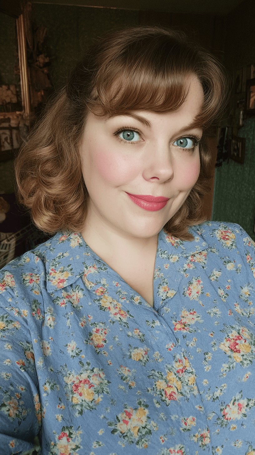Charming Retro-Inspired Soft Curly Bob