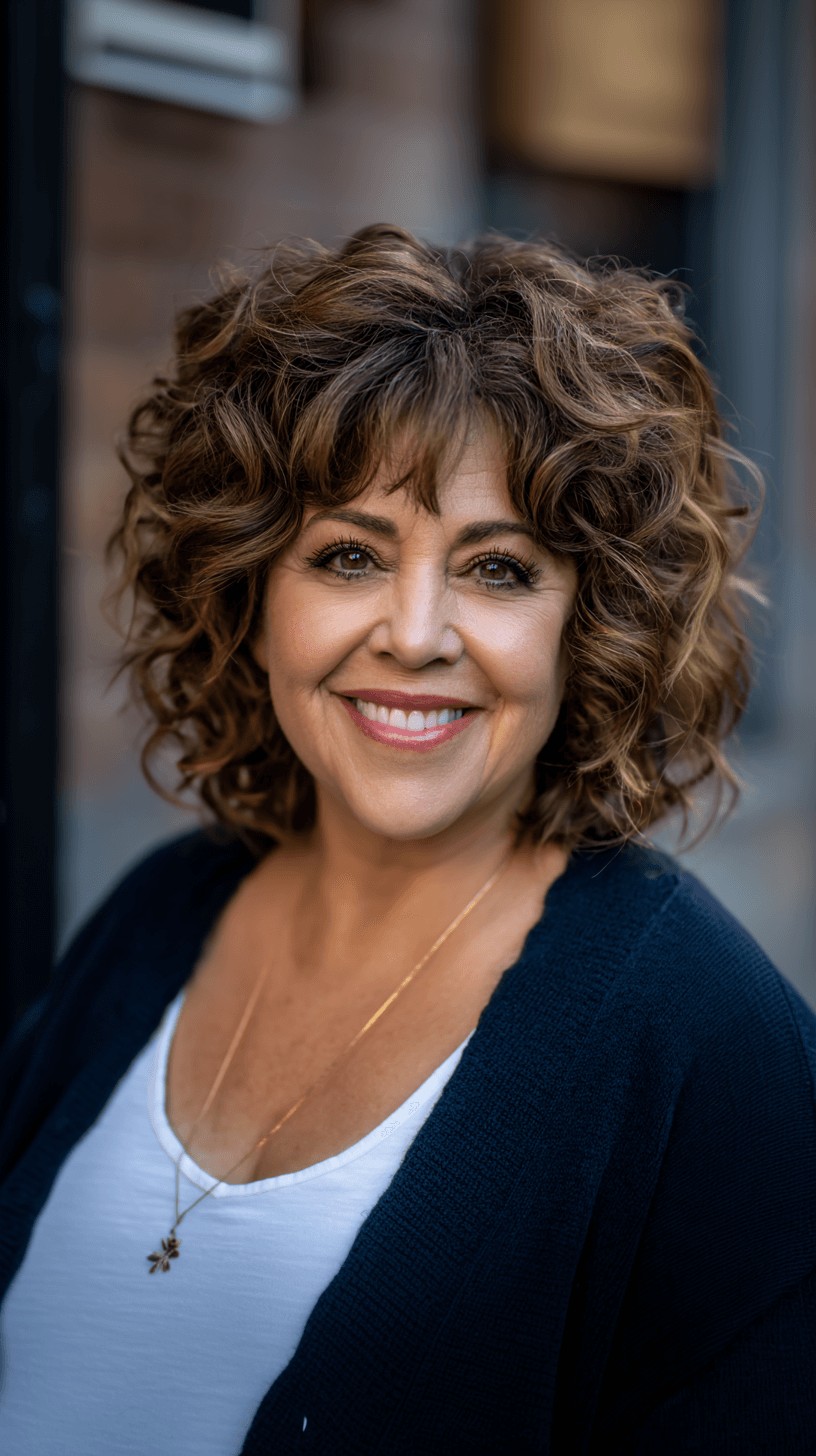 Charming Soft Curly Bob with Textured Layers