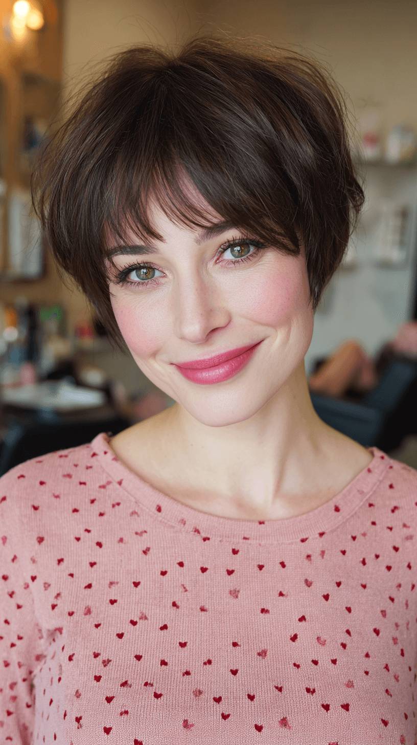Charming Textured Pixie Cut with Soft Bangs