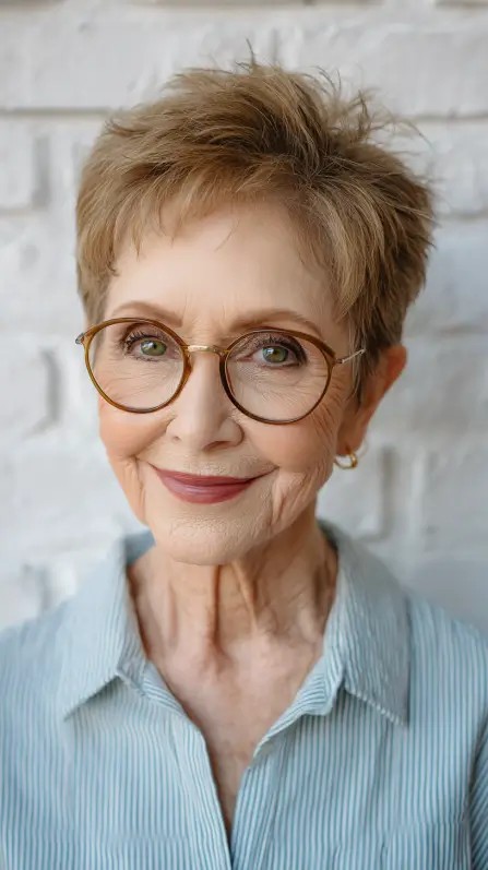 Chic Light Brown Textured Pixie Cut