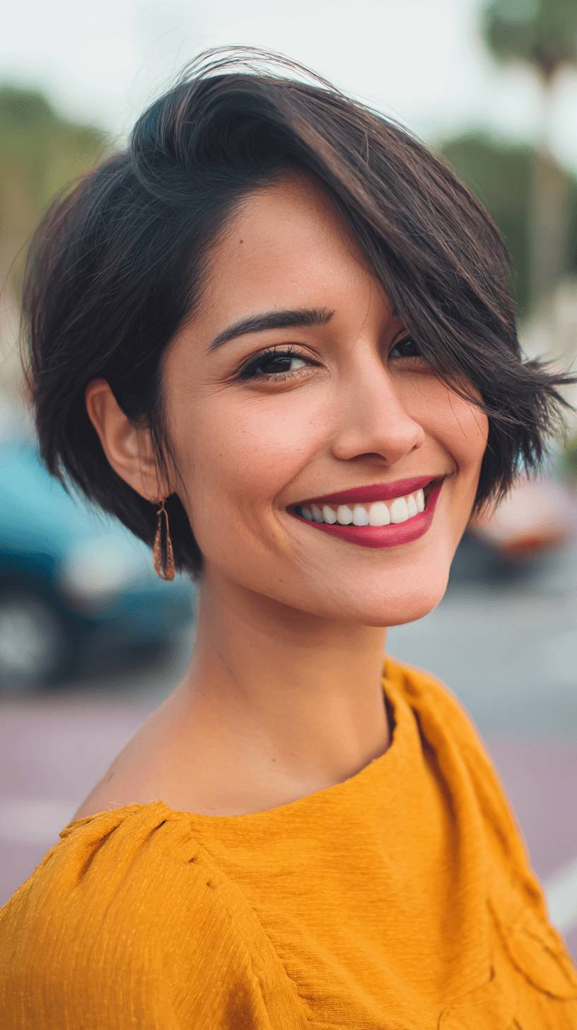 Chic Textured Bob with Subtle Side-Swept Layers
