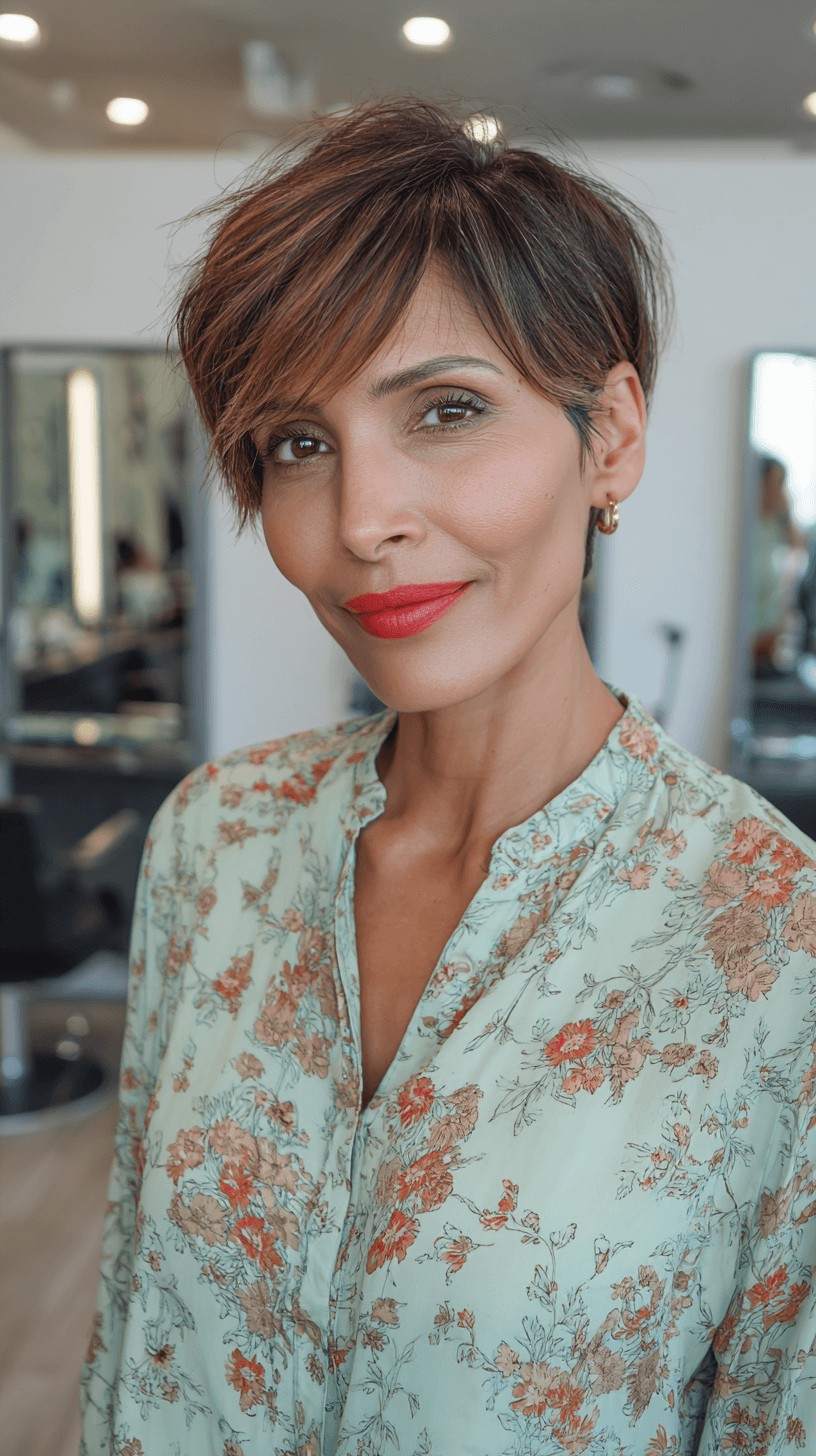 Chic Textured Short Cut with Side-Swept Bangs