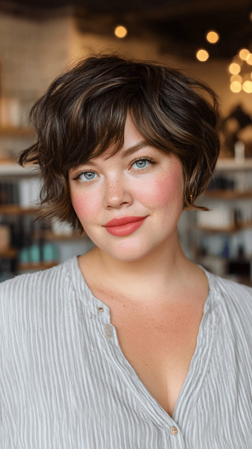 Choppy Curly Crop with Face-Framing Layers