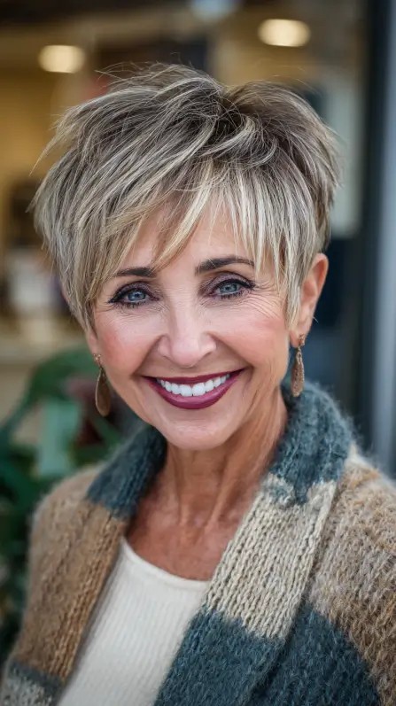 Choppy Layered Pixie with Textured Fringe