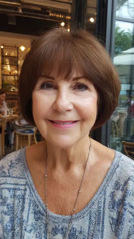 Classic Rounded Bob with Soft Bangs