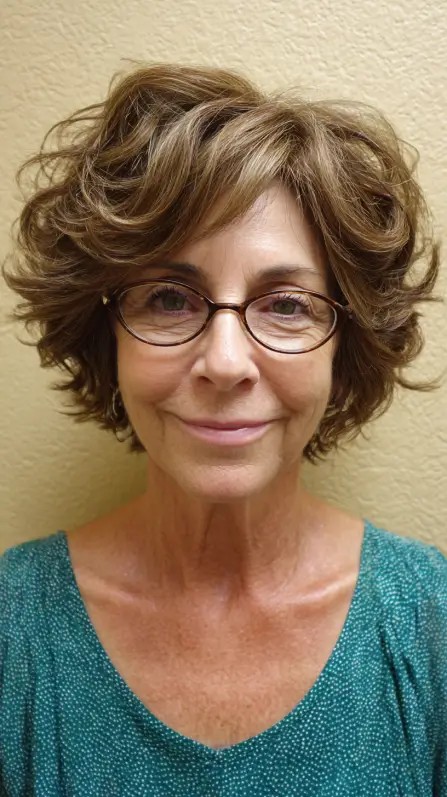 Effortless Curly Layered Cut with Soft Volume