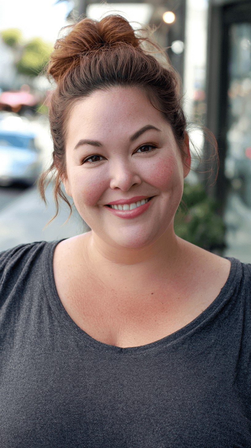 Effortless High Bun with Face-Softening Tendrils