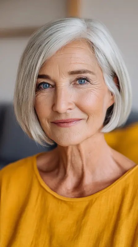 Elegant Blunt Bob with Subtle Layers