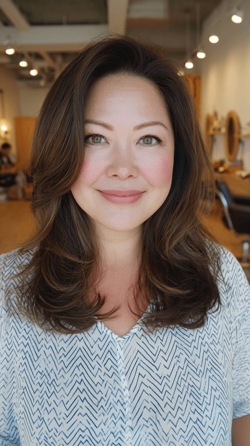 Elegant Dark Brown Long Layers with Soft Volume