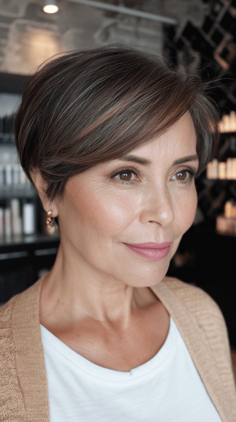 Elegant Textured Ear-Length Cut with Subtle Highlights