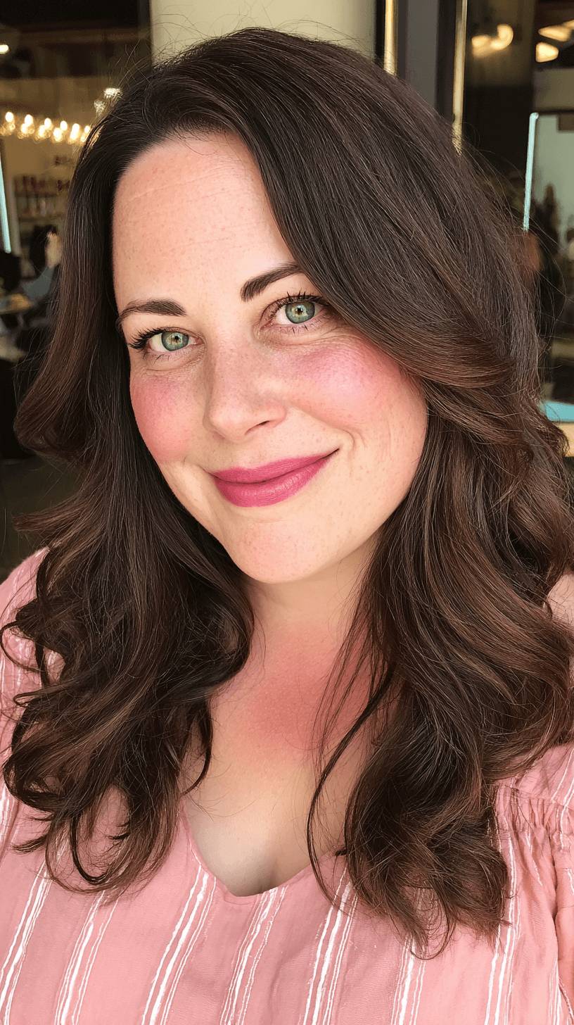 Gorgeous Dark Brown Hair with Soft Waves and Subtle Movement