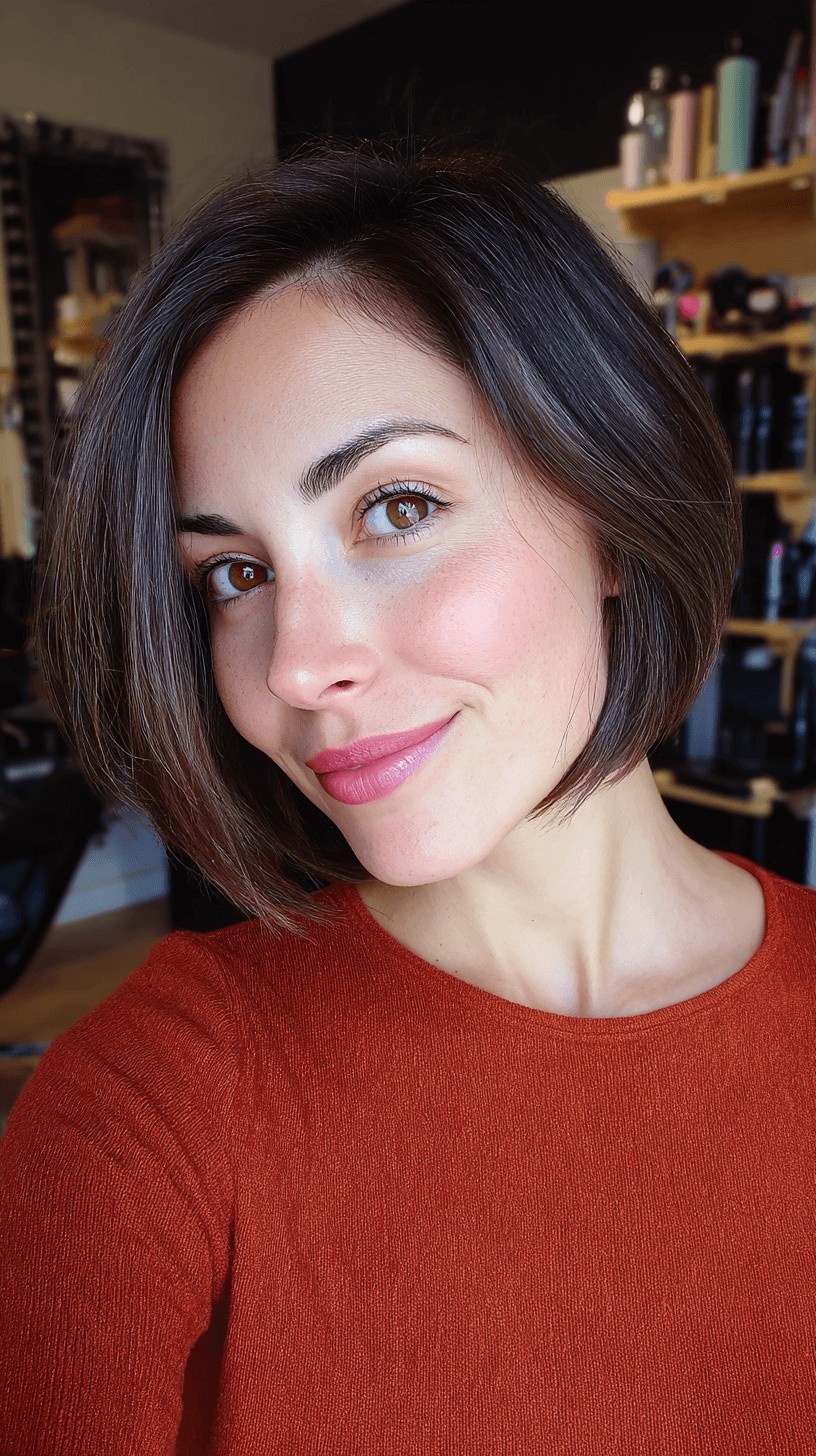 Modern Asymmetrical Bob with Subtle Layers