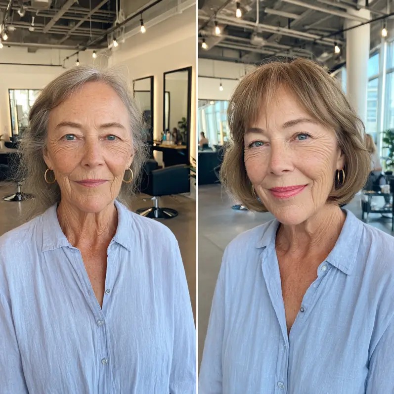 Modern Light Brown Lob with Soft Layers