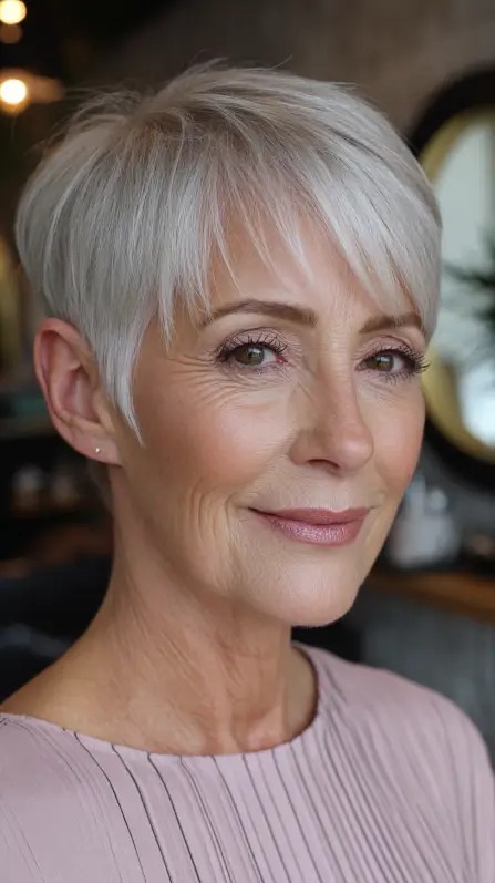 Modern Textured Short Pixie Cut with Subtle Layers