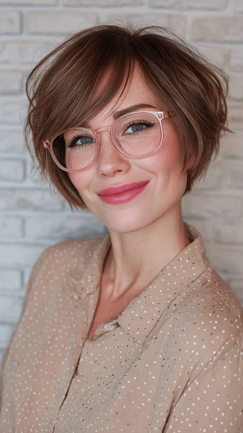 Playful Textured Bob with Wispy Bangs