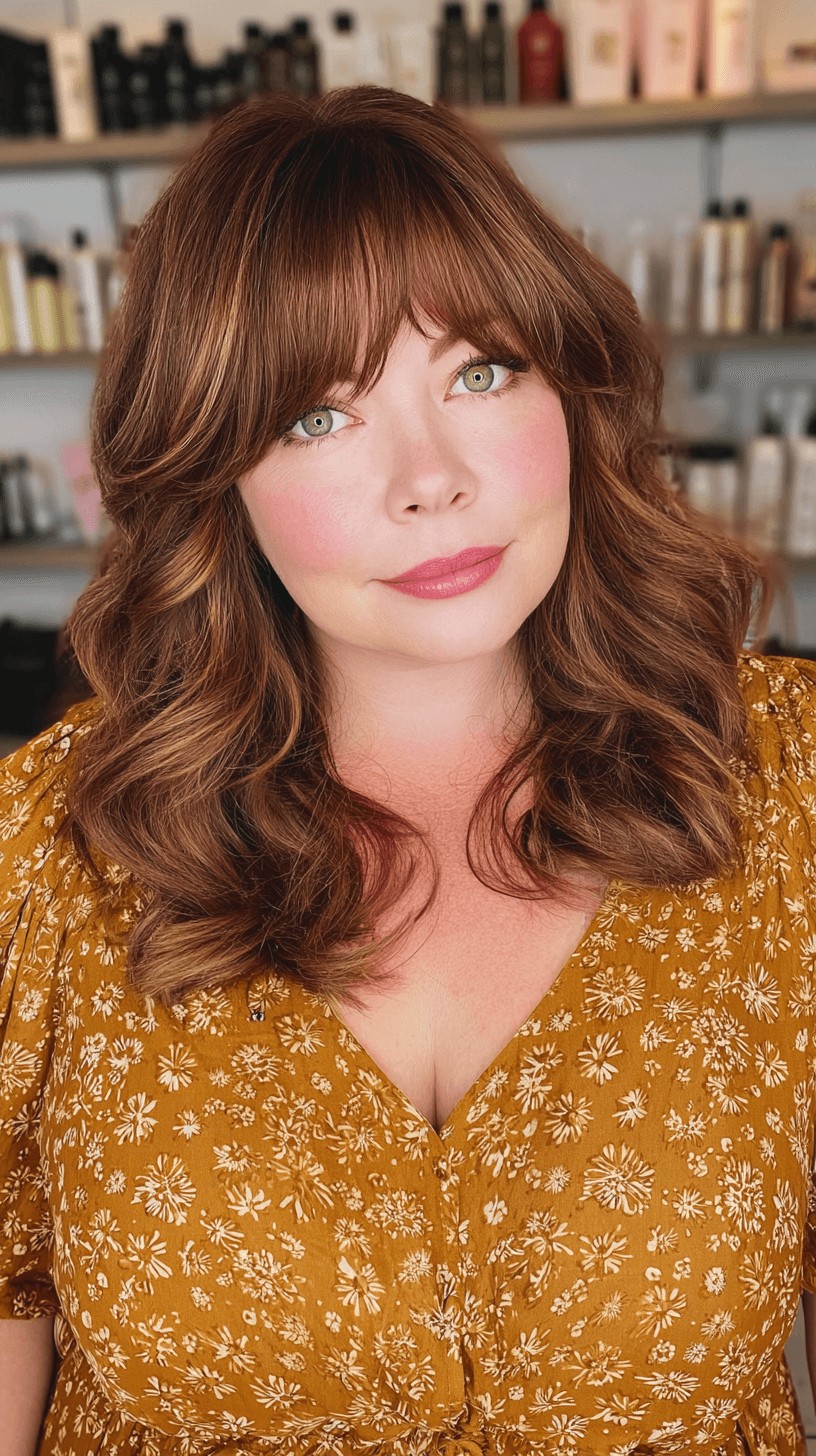 Rich Chocolate Waves with Soft Bangs