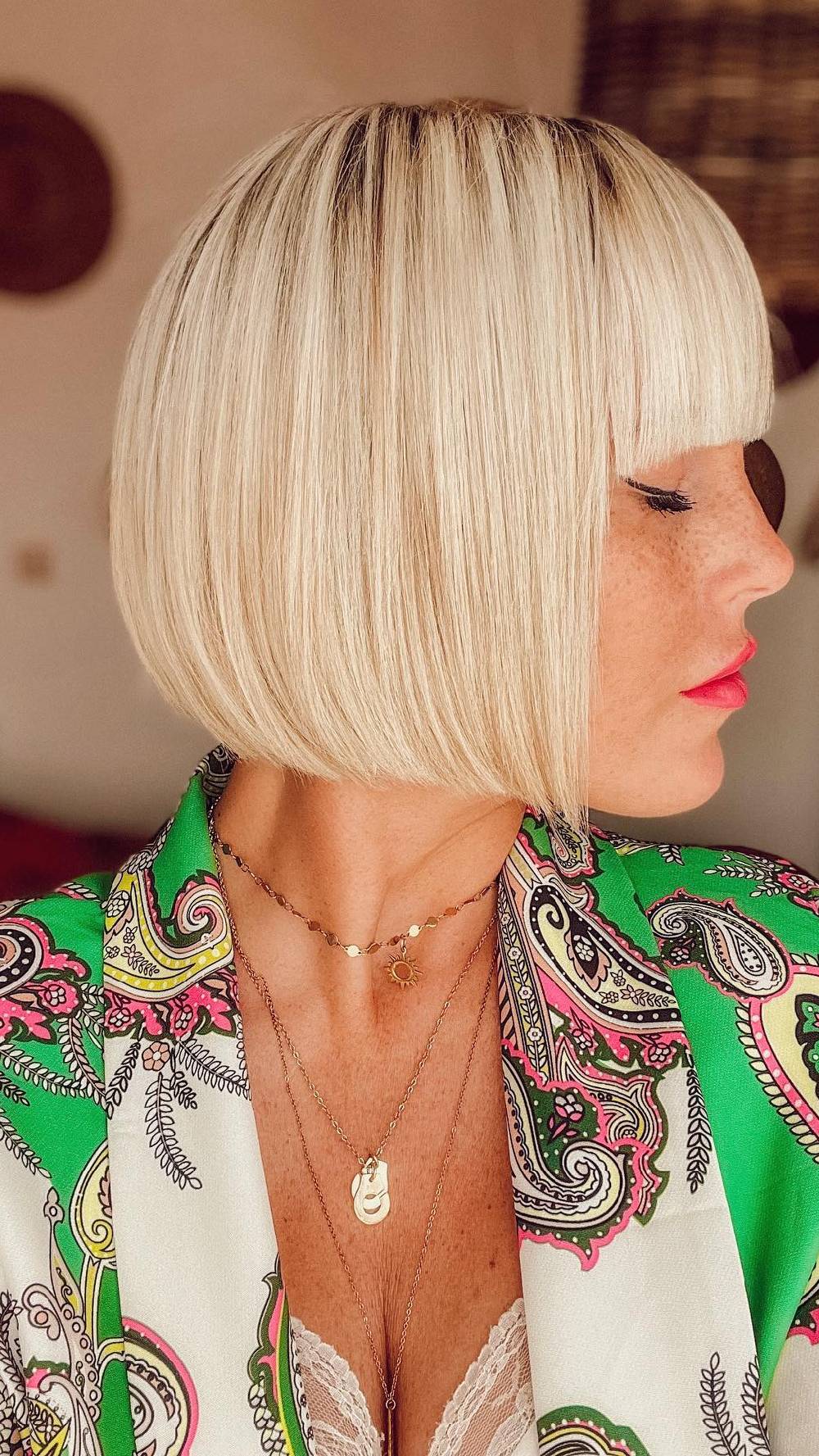 Sleek Blunt Bob with Micro Bangs