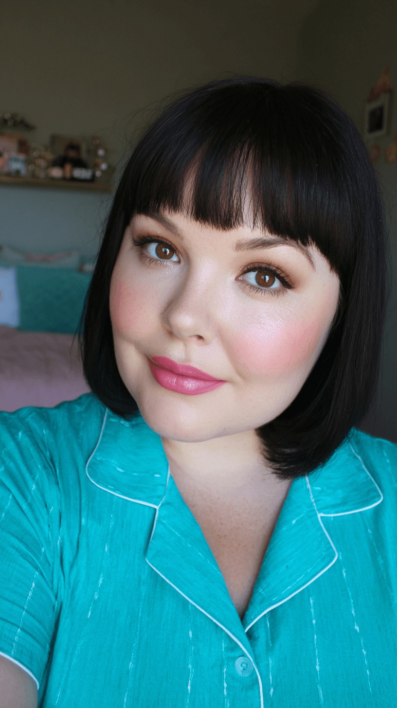 Sleek Bob with Soft Bangs for Round Faces