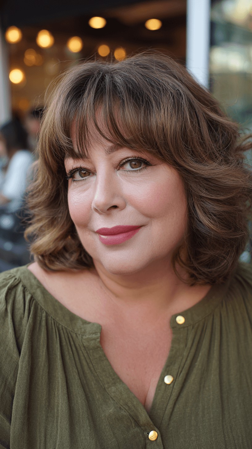 Soft Curly Lob with Face-Framing Layers