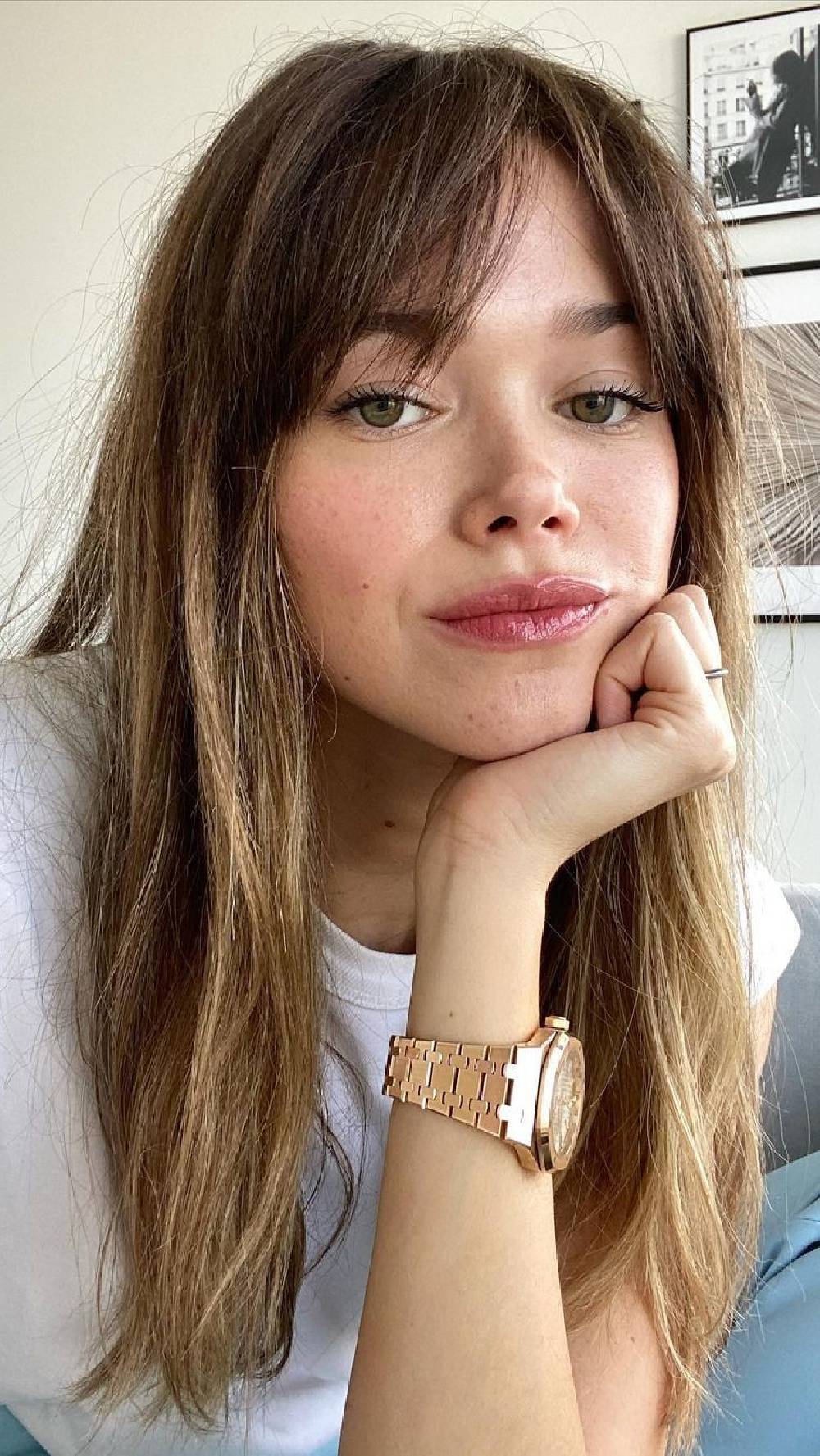 Soft Textured Bangs with Long Layered Hair