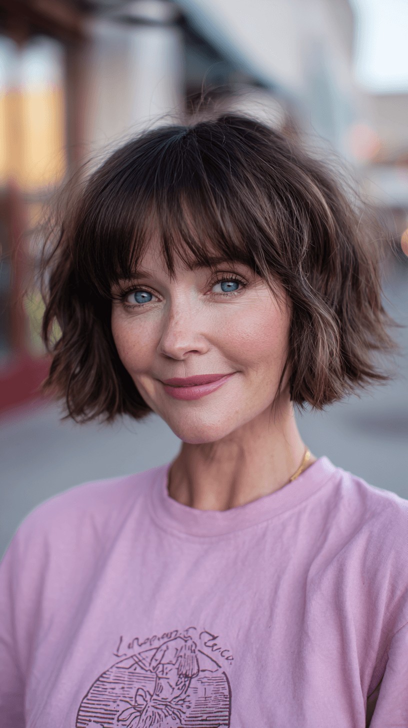 Soft Textured Bob with Playful Bangs