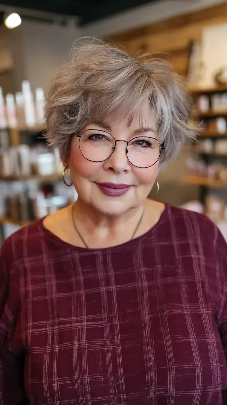Soft Textured Silver Pixie Cut