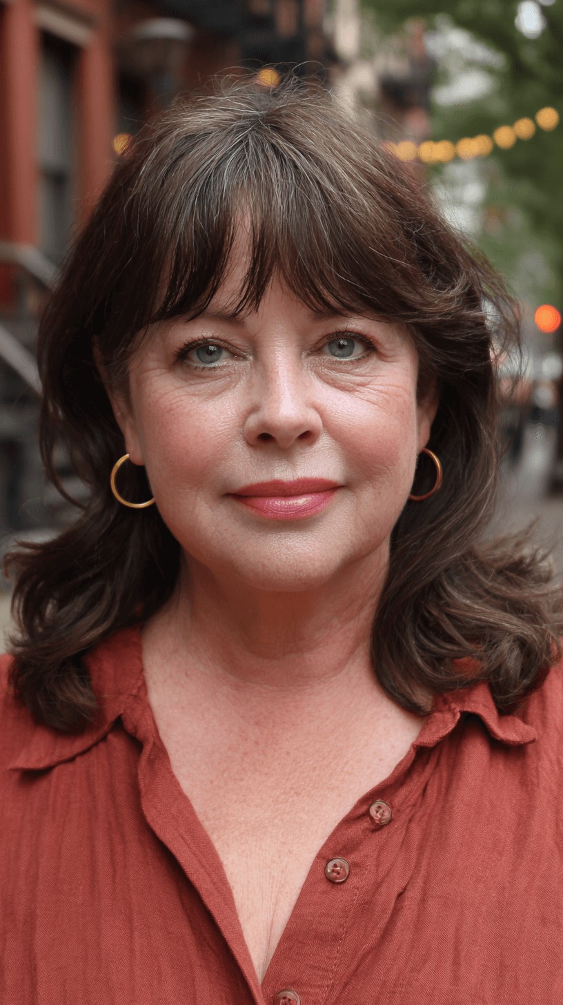 Softly Layered Mid-Length Cut with Face-Framing Bangs