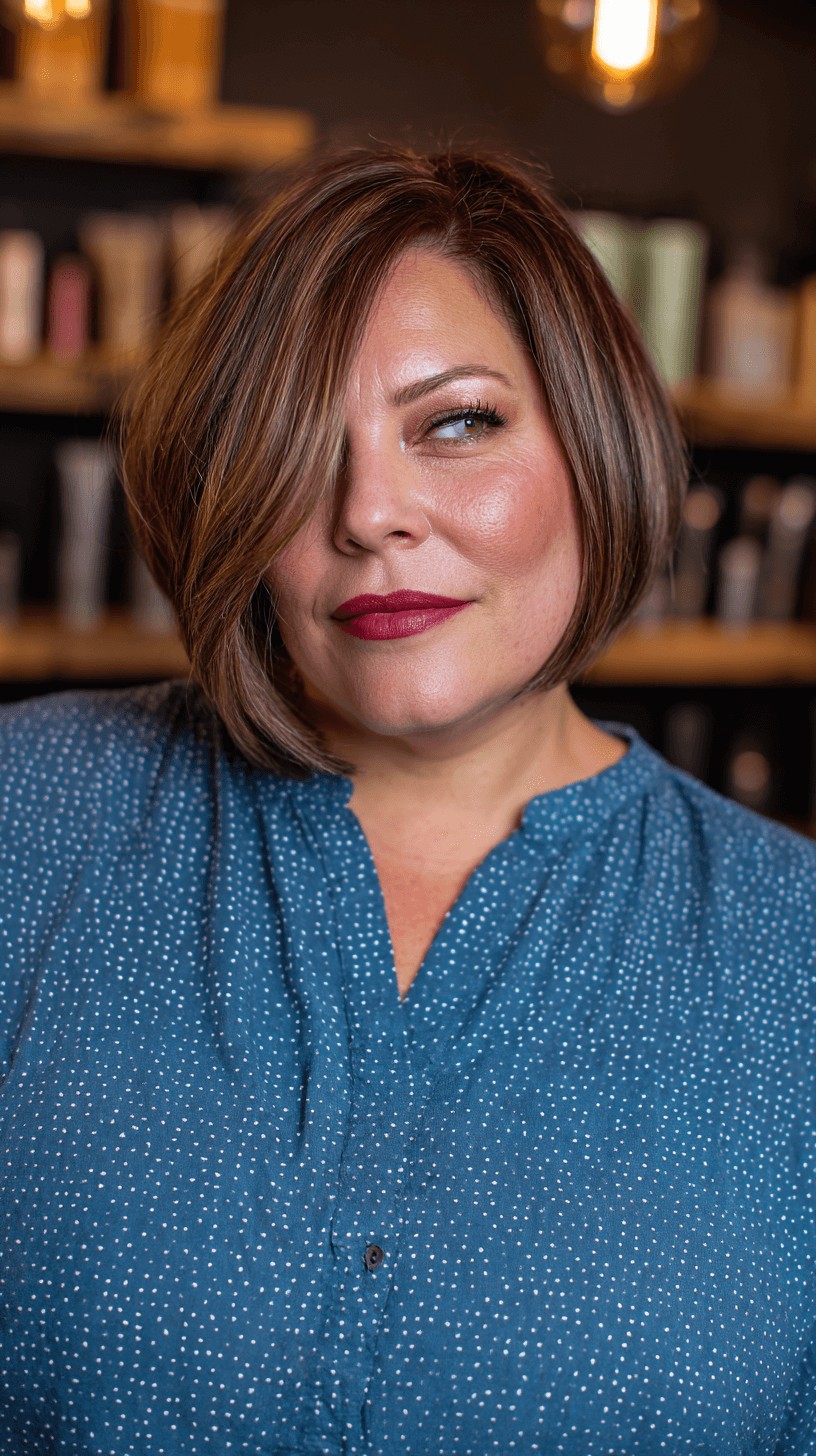 Stylish Textured Bob with Subtle Highlights