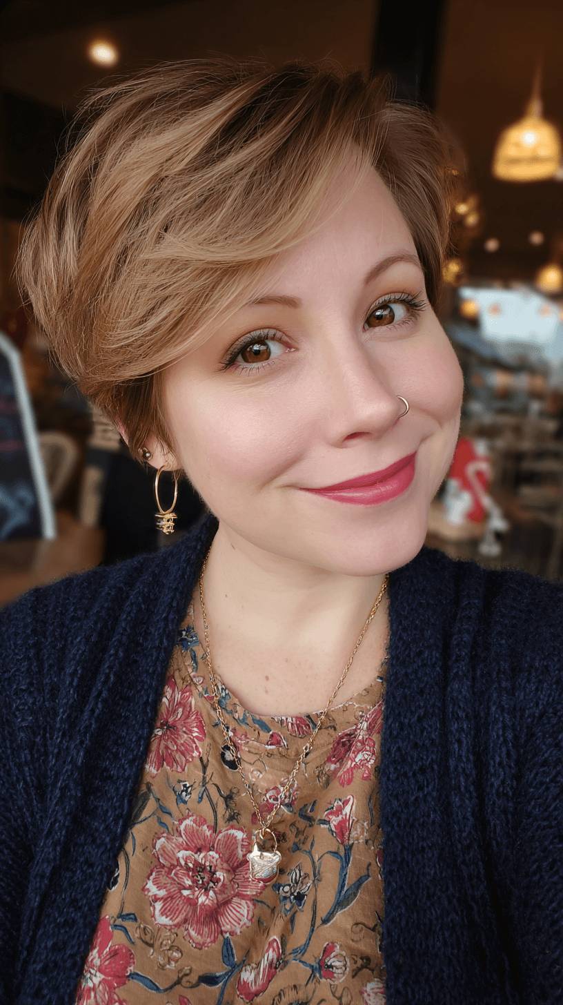 Textured Ash Blonde Pixie Cut with Subtle Layers