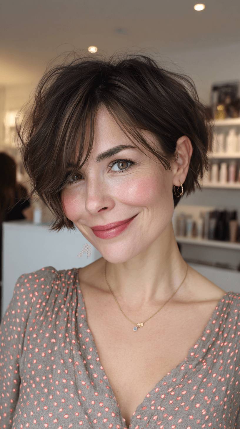 Textured Chocolate Bob with Soft Waves