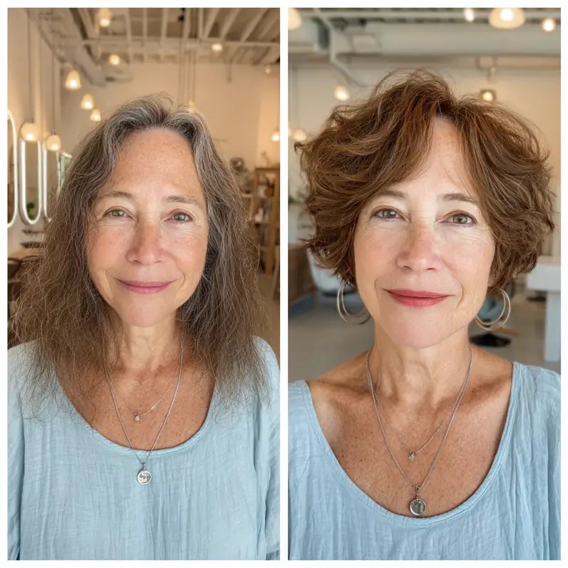 textured short bob with soft waves
