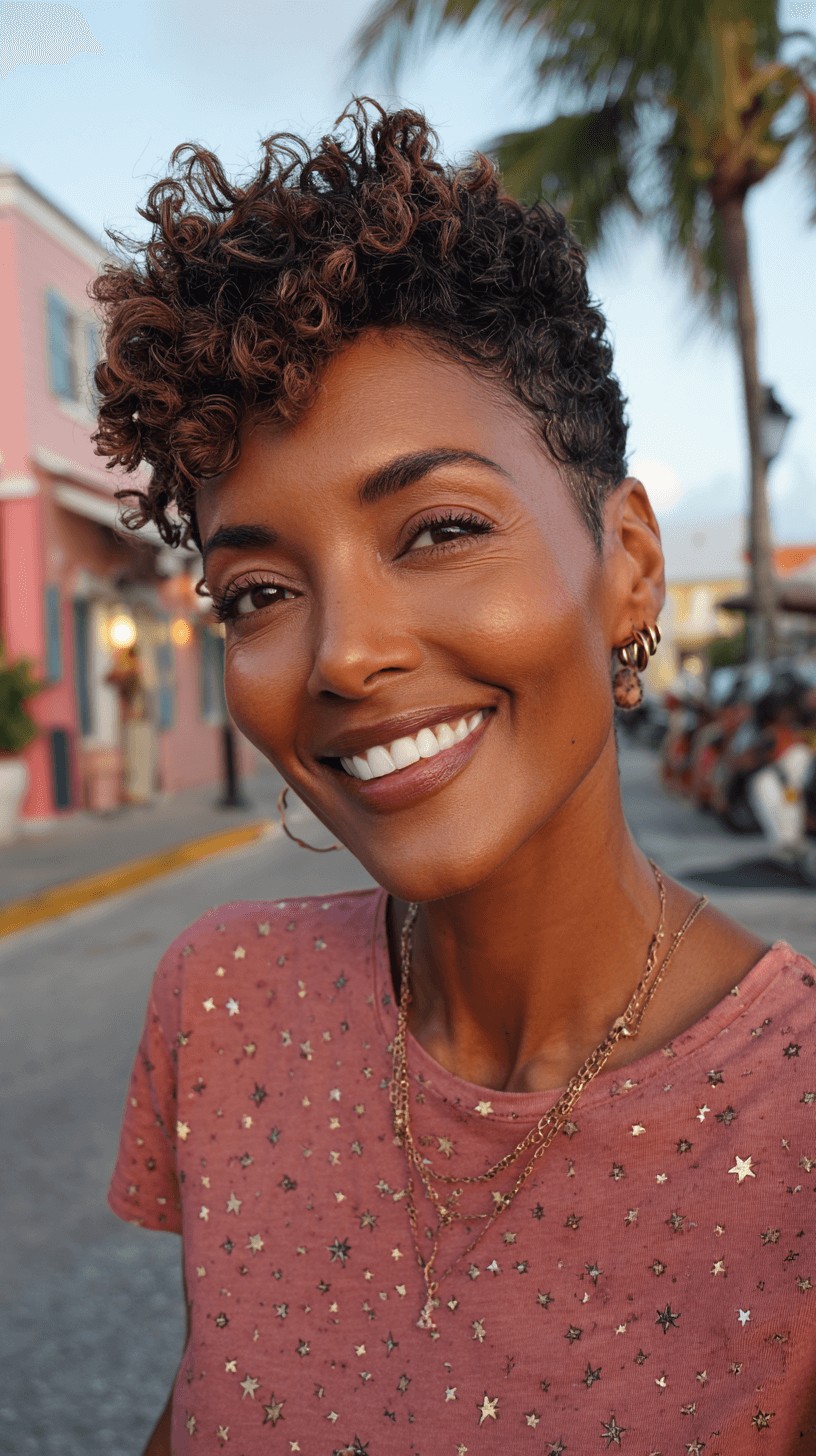 Textured Short Curly Cut with Defined Curls