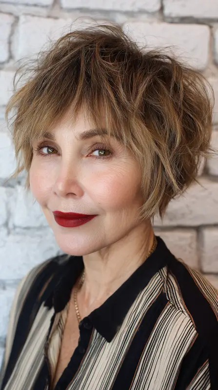 Textured Short Pixie Cut with Bold Layers