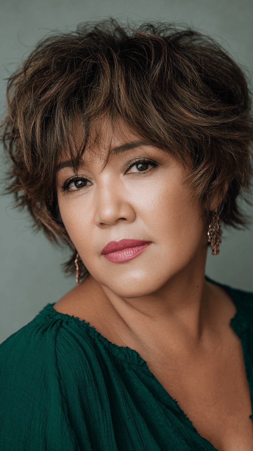 Textured Short Shag with Face-Framing Layers