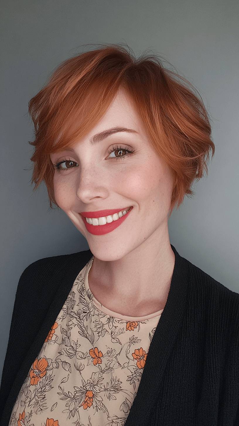 Vibrant Textured Pixie Cut with Soft Waves