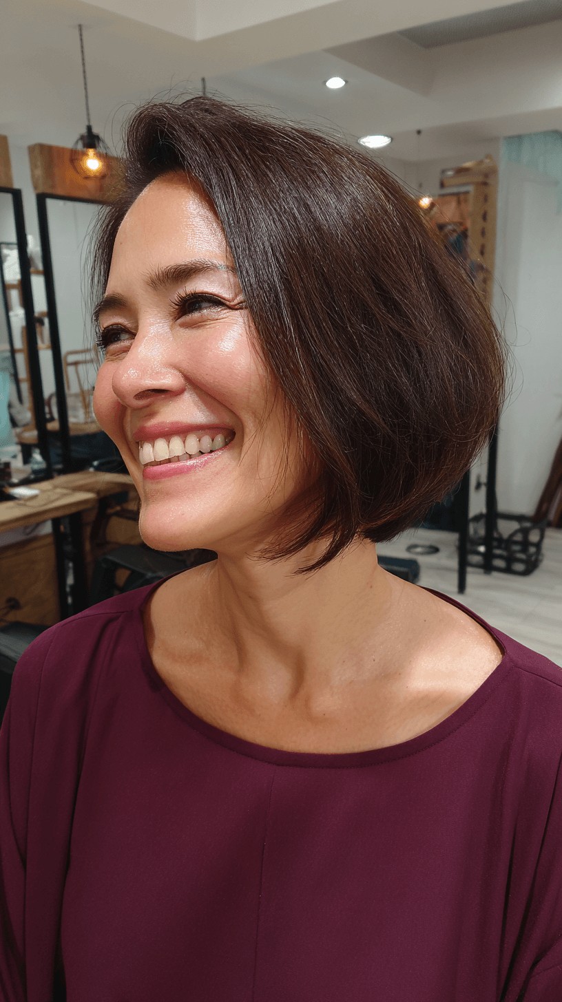 Sleek Textured Bob with Subtle Layers