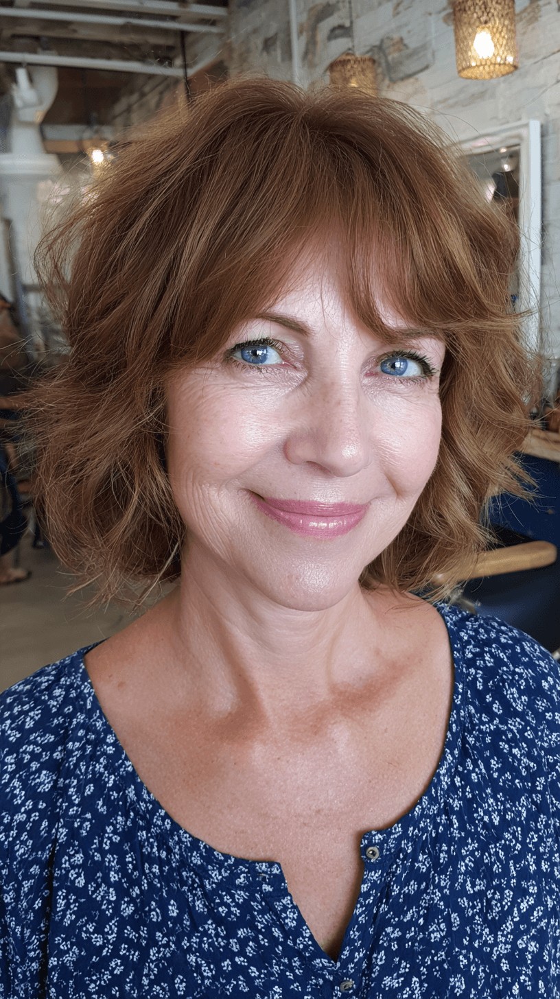 Charming Textured Bob with Soft Curls