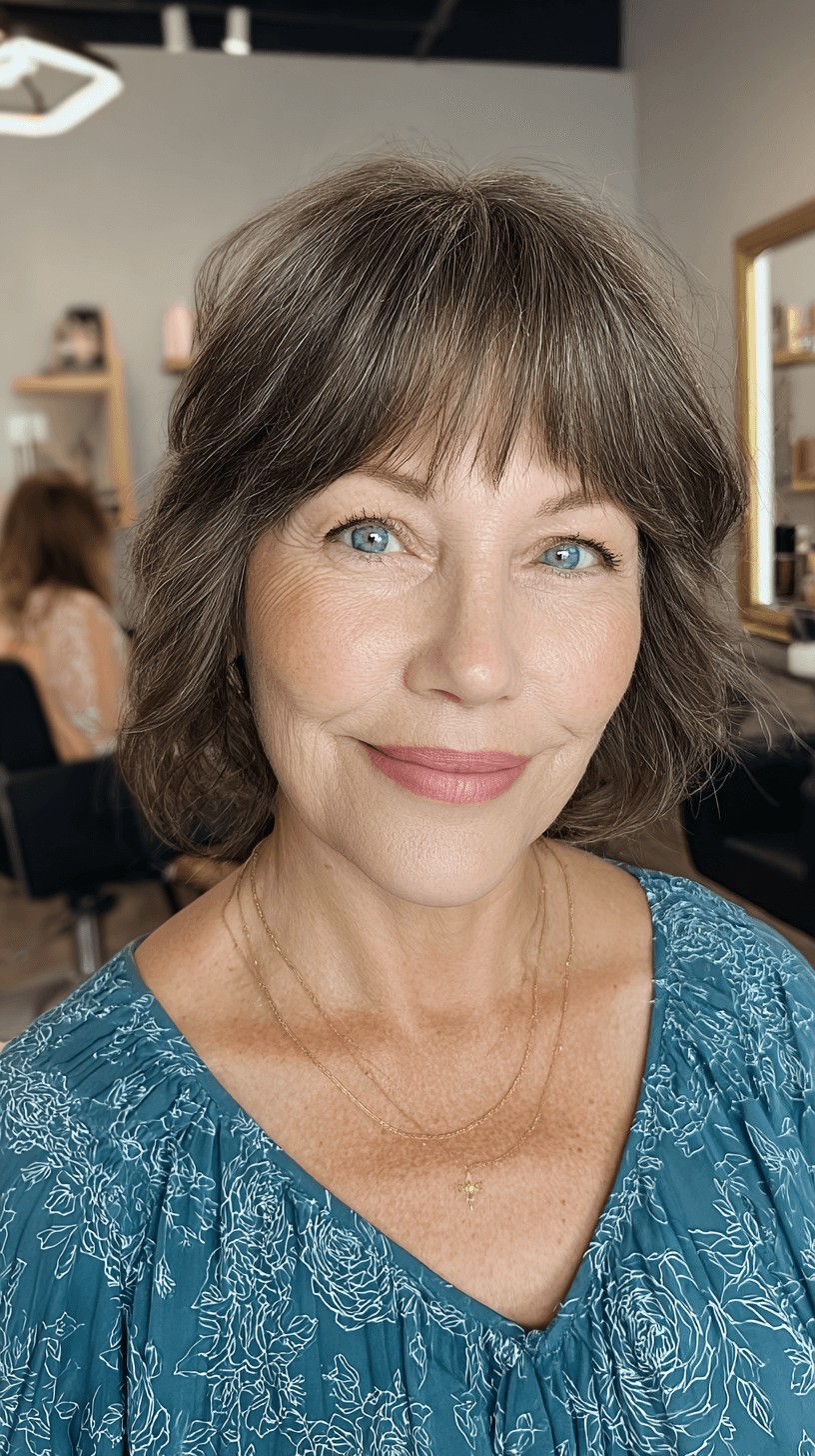 Charming Textured Bob with Wispy Bangs