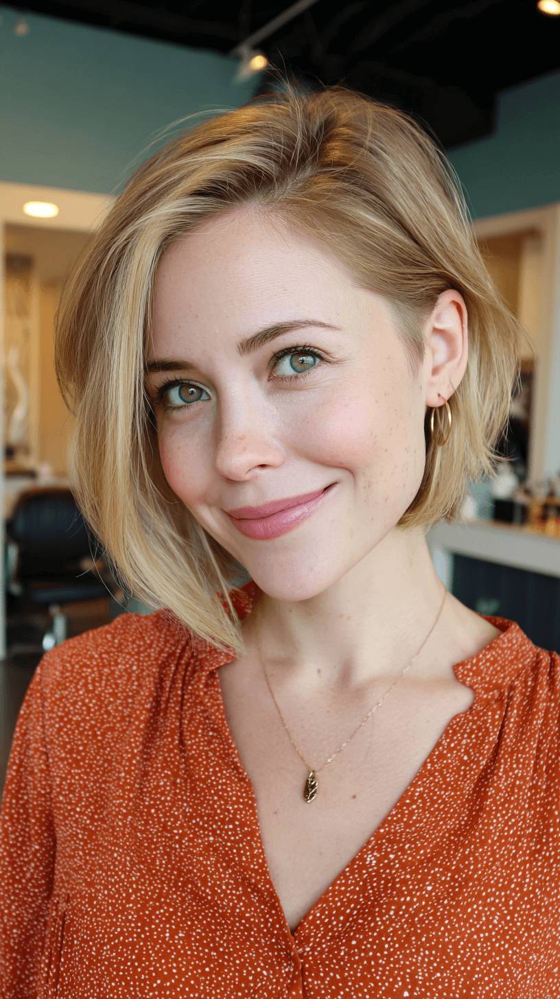 Chic Asymmetrical Bob with Subtle Waves