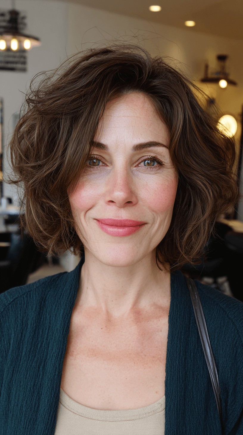 Chic Curly Bob with Soft Volume