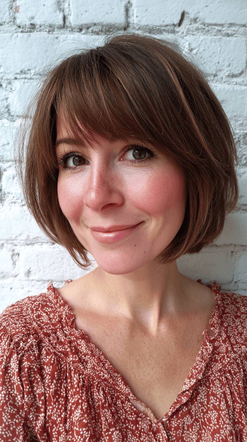 Chic Rounded Bob with Soft Bangs